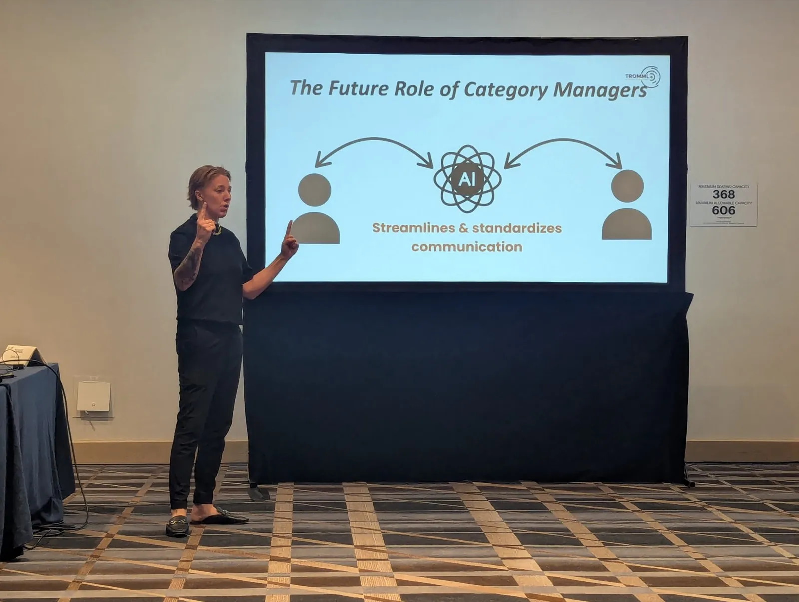 Lauren McCullough presenting on the future role of category managers